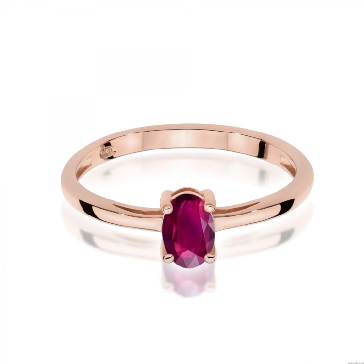 Pierścionek W0685 Rodolit 0,50ct różowe złoto