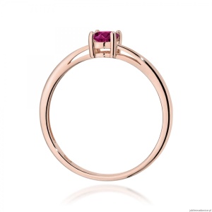 Pierścionek W0685 Rodolit 0,50ct różowe złoto