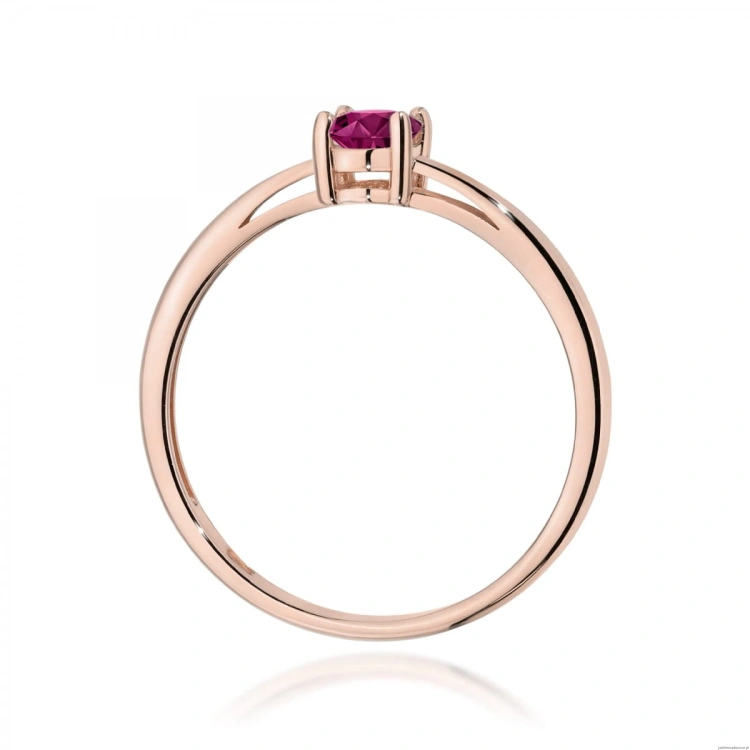 Pierścionek W0685 Rodolit 0,50ct różowe złoto