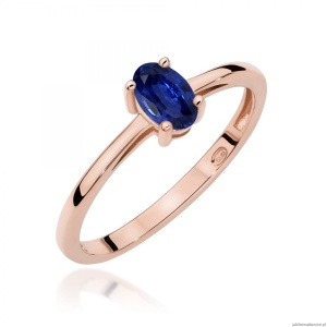 Pierścionek W0685 Szafir 0,70ct różowe złoto