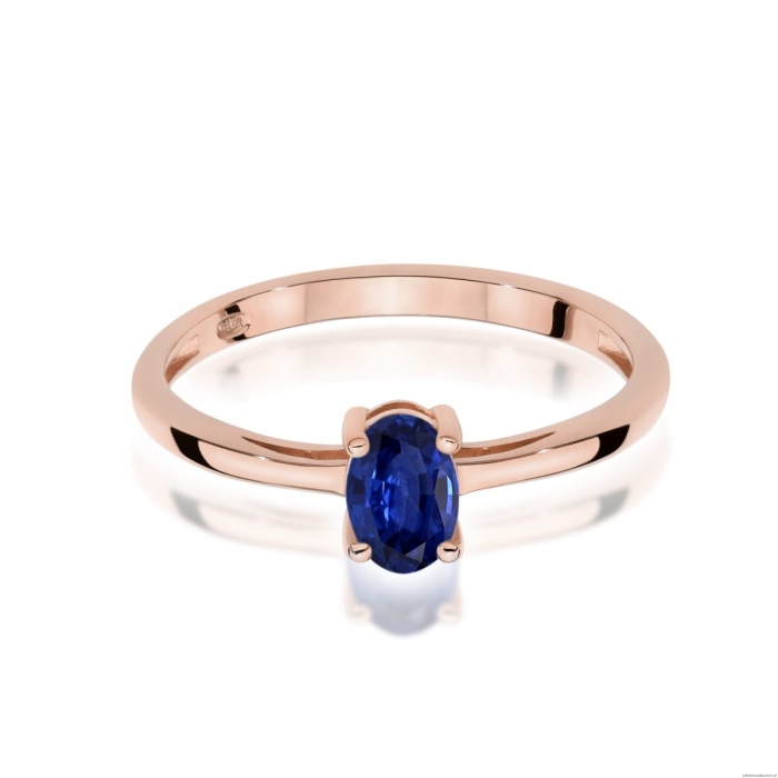 Pierścionek W0685 Szafir 0,70ct różowe złoto