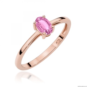 Pierścionek W0685 Szafir Różowy 0,45ct różowe złoto