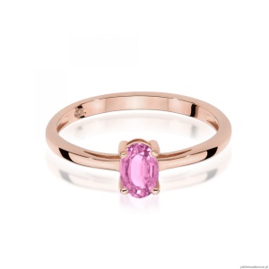 Pierścionek W0685 Szafir Różowy 0,45ct różowe złoto