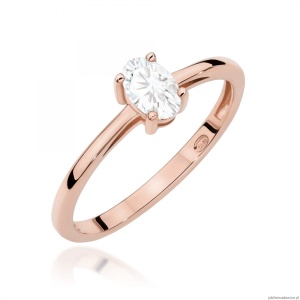 Pierścionek W0685 Szafir Biały 0,50ct różowe złoto