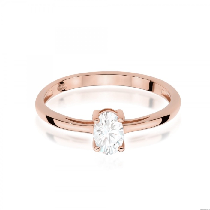Pierścionek W0685 Szafir Biały 0,50ct różowe złoto