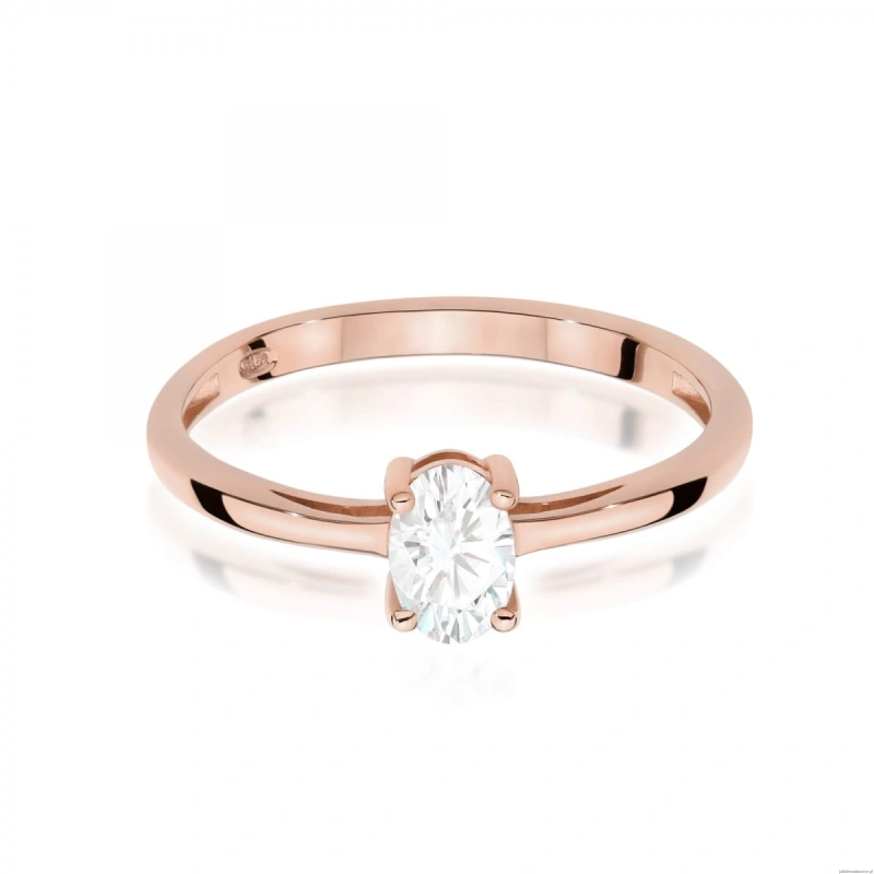 Pierścionek W0685 Szafir Biały 0,50ct różowe złoto