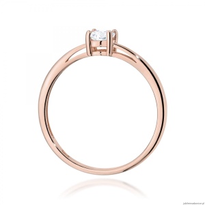 Pierścionek W0685 Szafir Biały 0,50ct różowe złoto