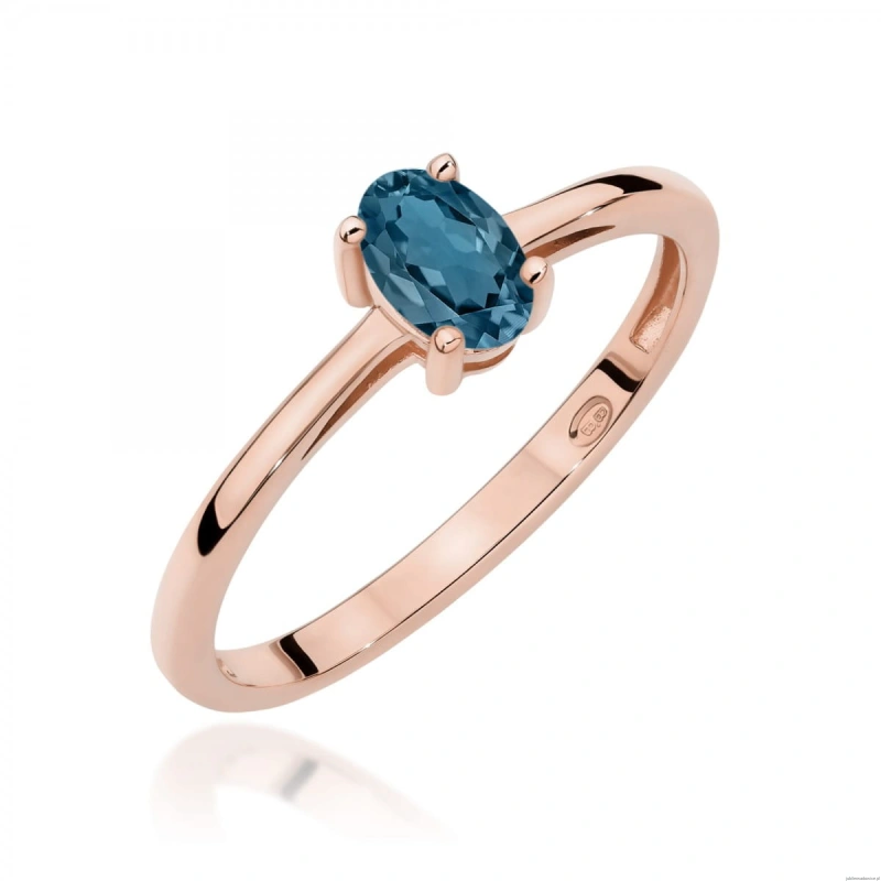 Pierścionek W0685 Topaz London Blue 0,50ct różowe złoto