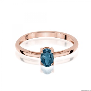 Pierścionek W0685 Topaz London Blue 0,50ct różowe złoto
