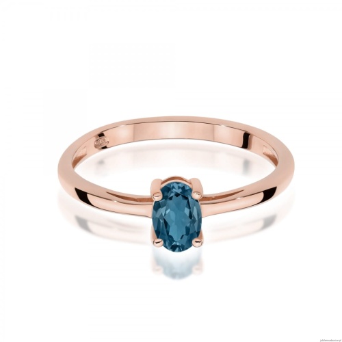 Pierścionek W0685 Topaz London Blue 0,50ct różowe złoto