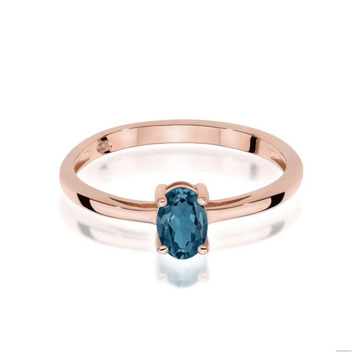 Pierścionek W0685 Topaz London Blue 0,50ct różowe złoto