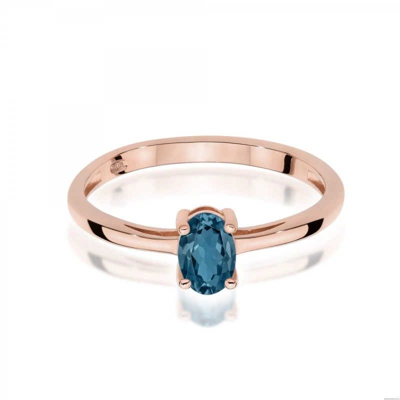 Pierścionek W0685 Topaz London Blue 0,50ct różowe złoto