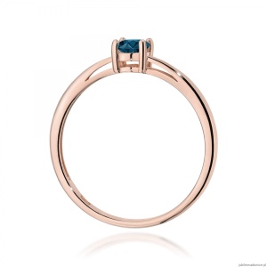 Pierścionek W0685 Topaz London Blue 0,50ct różowe złoto