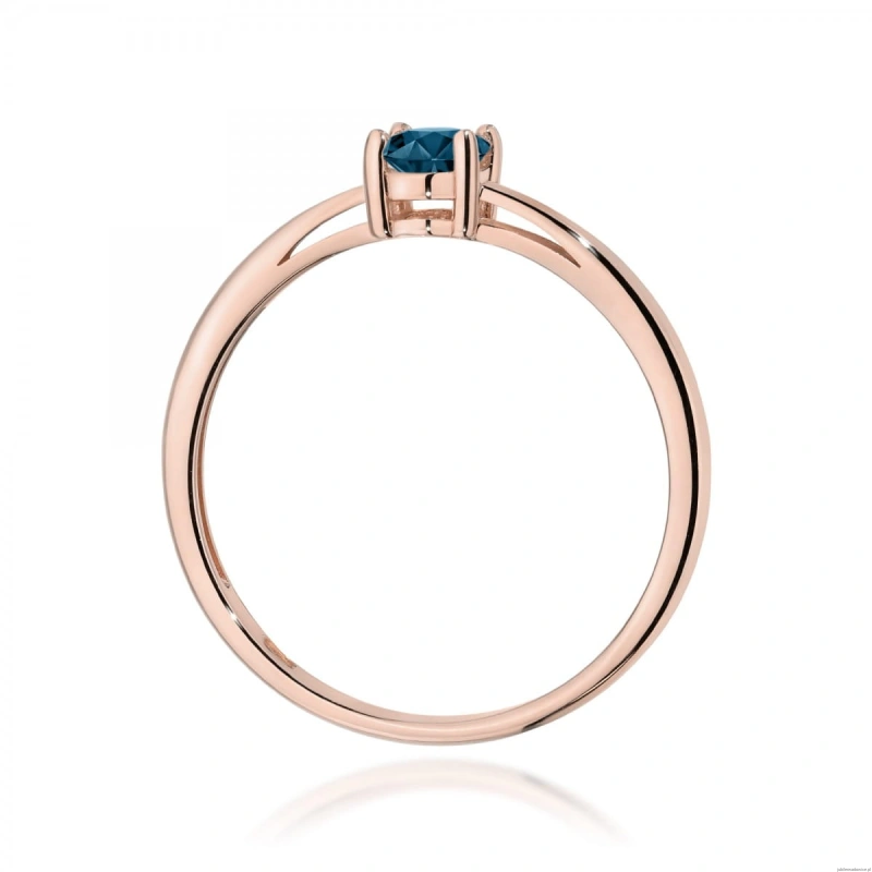 Pierścionek W0685 Topaz London Blue 0,50ct różowe złoto