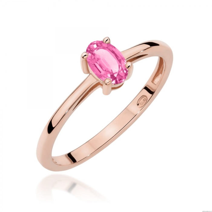 Pierścionek W0685 Topaz Różowy 0,50ct różowe złoto