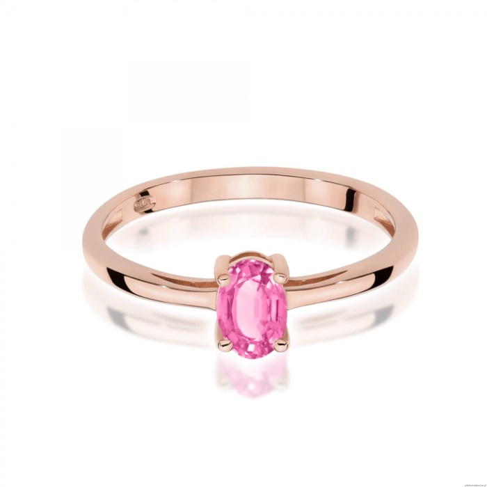 Pierścionek W0685 Topaz Różowy 0,50ct różowe złoto