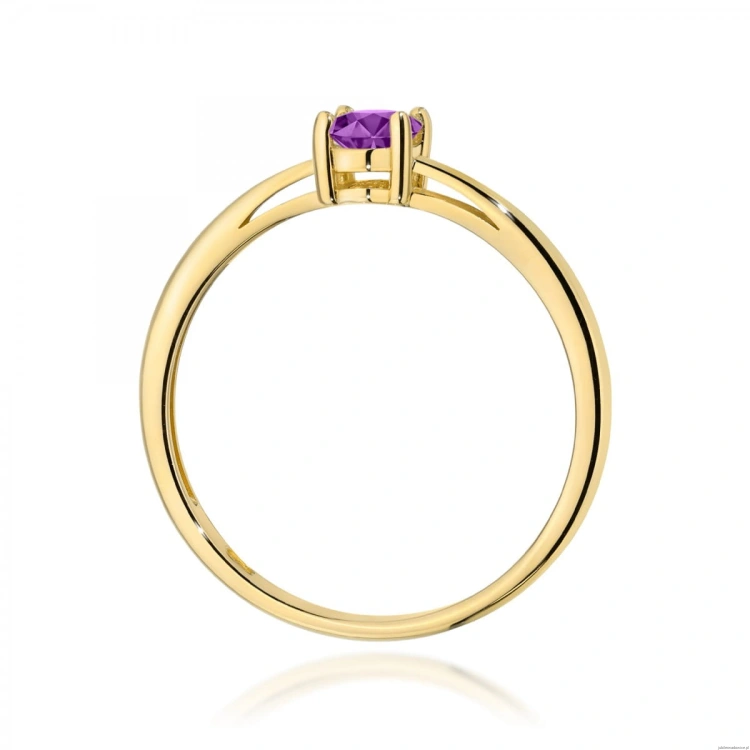Pierścionek W0685 Ametyst 0,40ct żółte złoto