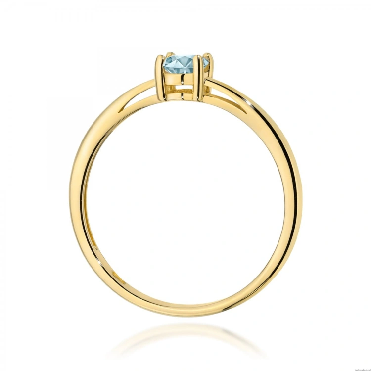 Pierścionek W0685 Akwamaryn 0,35ct żółte złoto