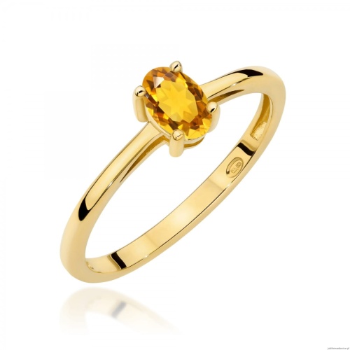 Pierścionek W0685 Cytryn 0,60ct żółte złoto
