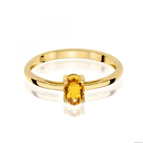 Pierścionek W0685 Cytryn 0,60ct żółte złoto