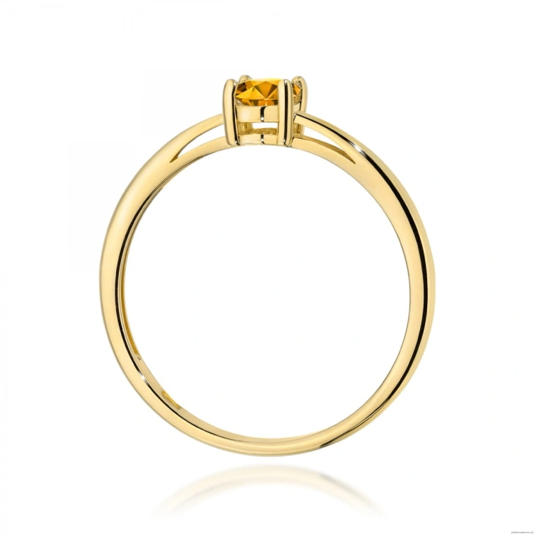 Pierścionek W0685 Cytryn 0,60ct żółte złoto