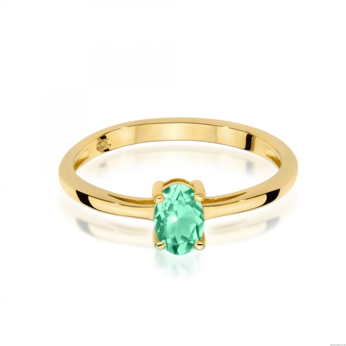 Pierścionek W0685 Szmaragd 0,40ct żółte złoto