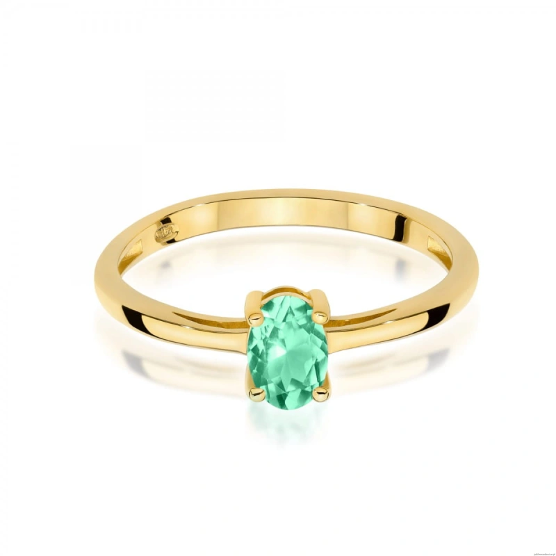 Pierścionek W0685 Szmaragd 0,40ct żółte złoto