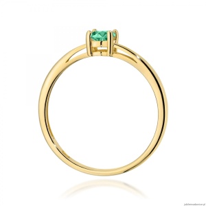 Pierścionek W0685 Szmaragd 0,40ct żółte złoto