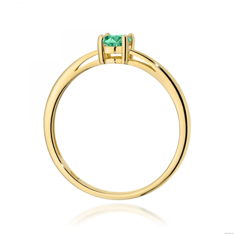 Pierścionek W0685 Szmaragd 0,40ct żółte złoto