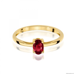 Pierścionek W0685 Granat 0,50ct żółte złoto