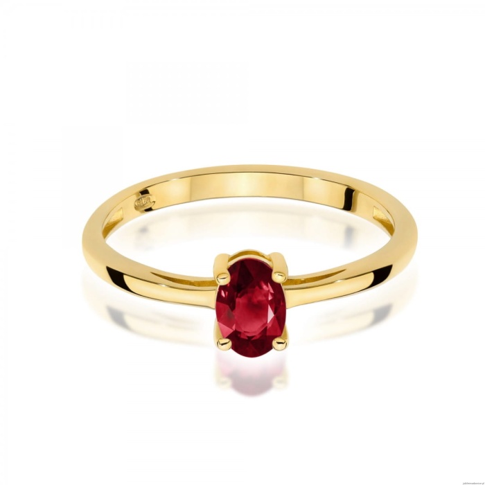 Pierścionek W0685 Granat 0,50ct żółte złoto