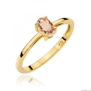 Pierścionek W0685 Morganit 0,40ct żółte złoto