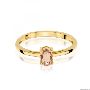Pierścionek W0685 Morganit 0,40ct żółte złoto