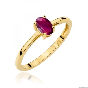 Pierścionek W0685 Rodolit 0,50ct żółte złoto