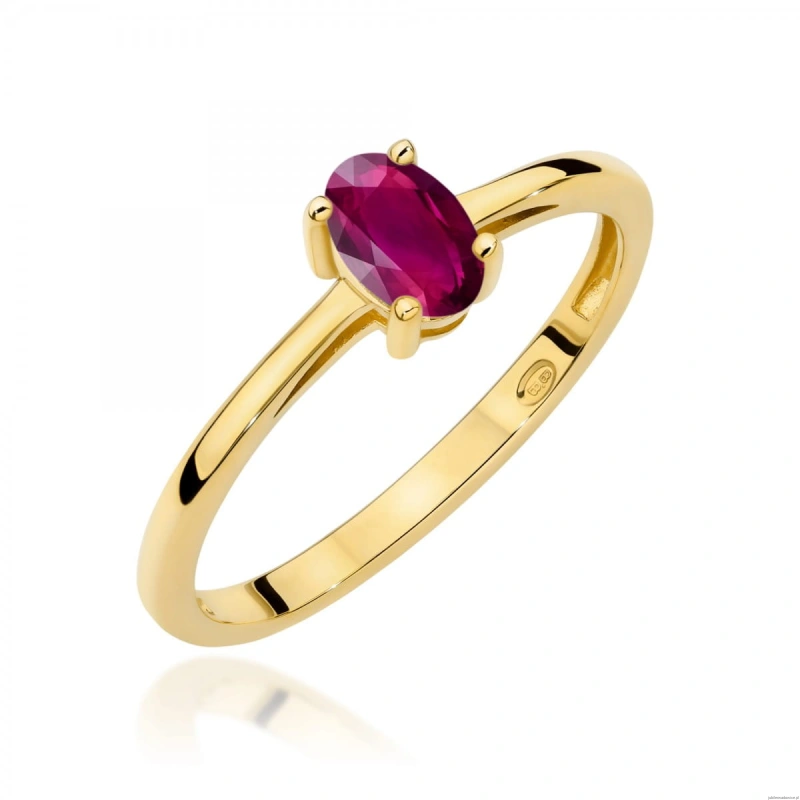Pierścionek W0685 Rodolit 0,50ct żółte złoto
