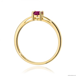 Pierścionek W0685 Rodolit 0,50ct żółte złoto