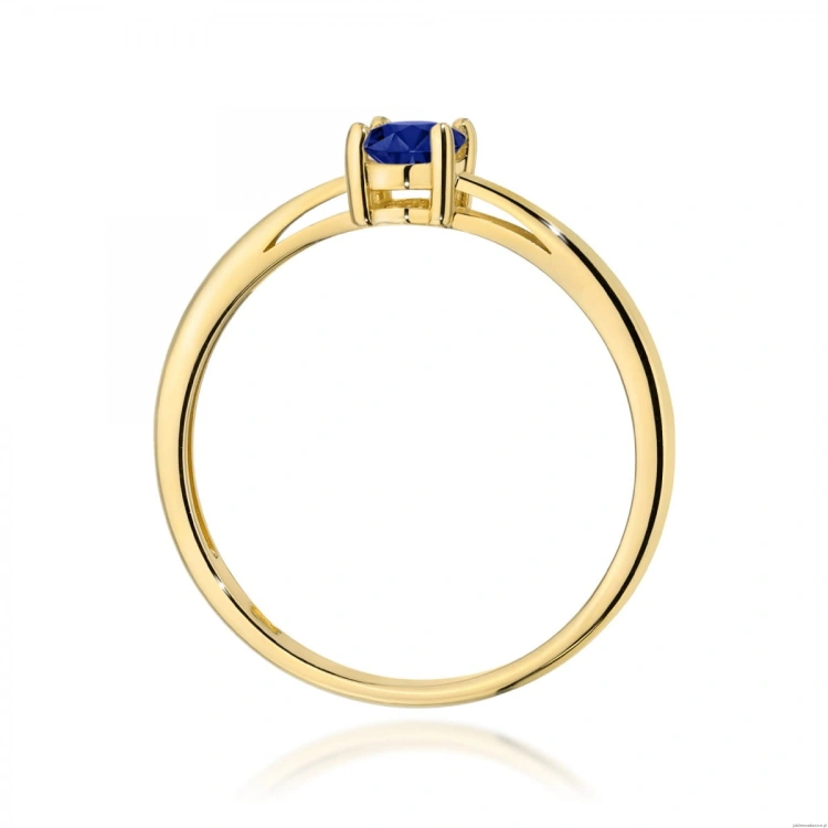 Pierścionek W0685 Szafir 0,70ct żółte złoto