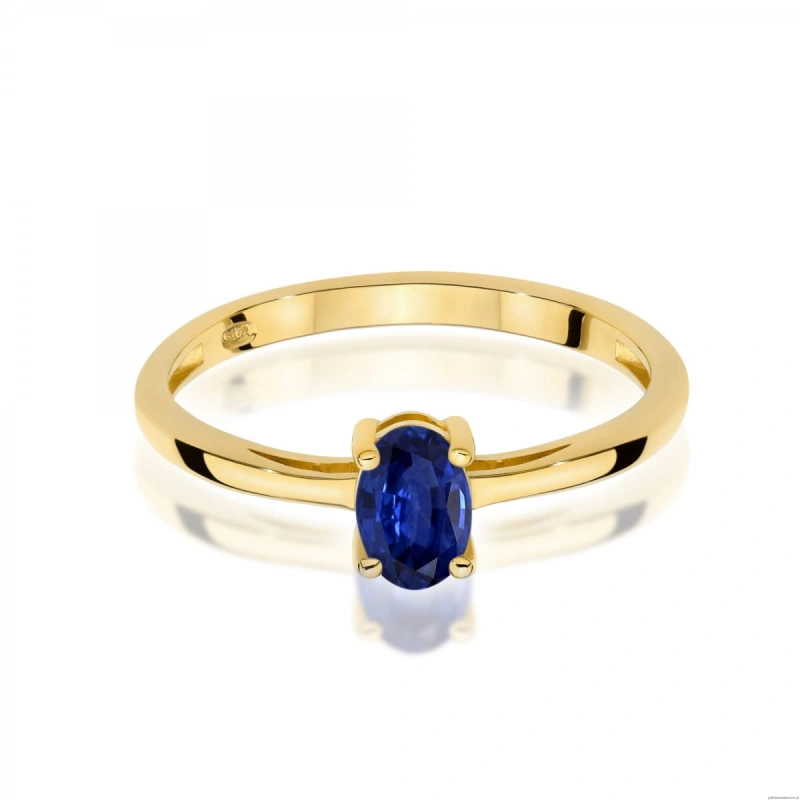 Pierścionek W0685 Szafir 0,70ct żółte złoto