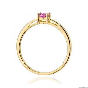 Pierścionek W0685 Szafir Różowy 0,45ct żółte złoto
