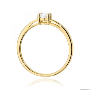 Pierścionek W0685 Szafir Biały 0,50ct żółte złoto