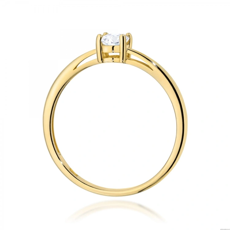 Pierścionek W0685 Szafir Biały 0,50ct żółte złoto
