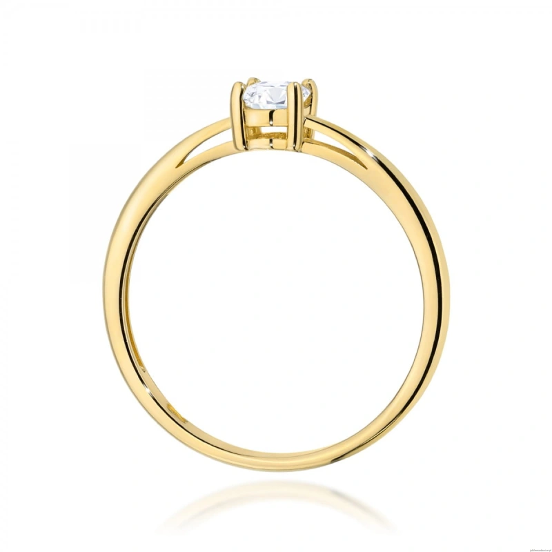 Pierścionek W0685 Szafir Biały 0,50ct żółte złoto