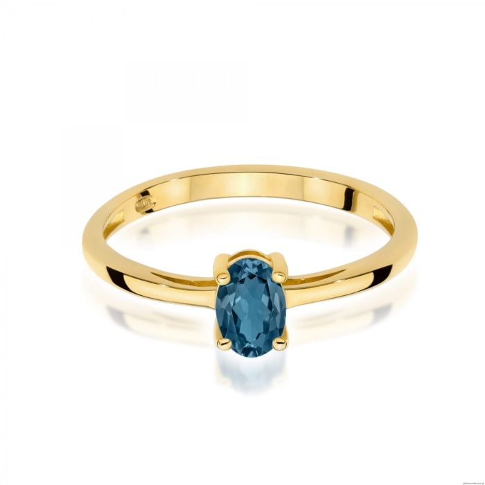 Pierścionek W0685 Topaz London Blue 0,50ct żółte złoto