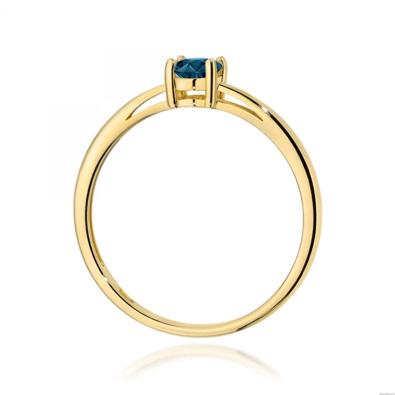 Pierścionek W0685 Topaz London Blue 0,50ct żółte złoto