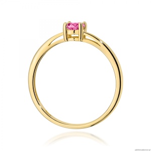 Pierścionek W0685 Topaz Różowy 0,50ct żółte złoto