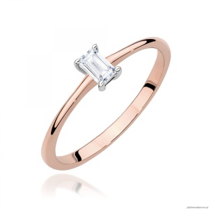 Pierścionek W0592 Diament 0,15ct różowe złoto