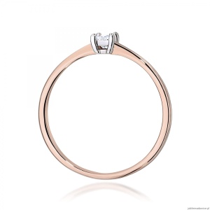 Pierścionek W0592 Diament 0,15ct różowe złoto