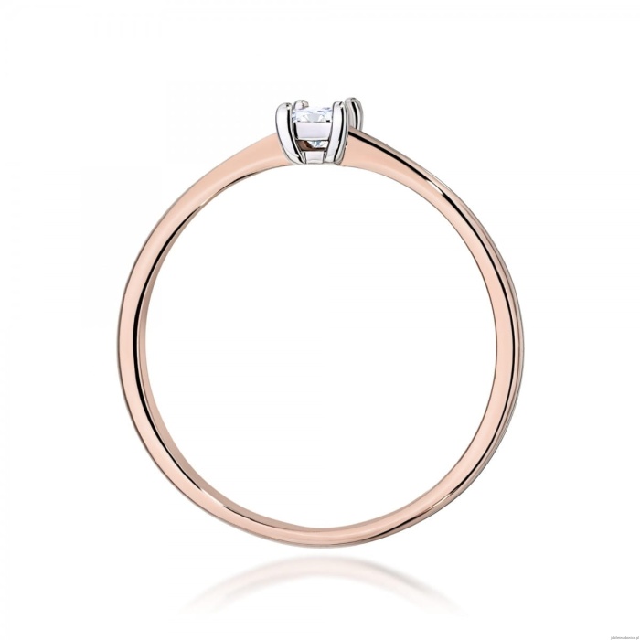 Pierścionek W0592 Diament 0,15ct różowe złoto
