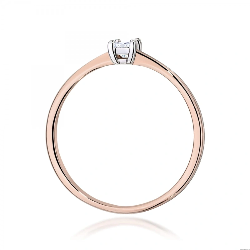Pierścionek W0592 Diament 0,15ct różowe złoto