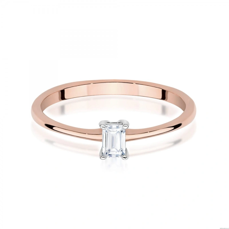 Pierścionek W0592 Diament 0,15ct różowe złoto